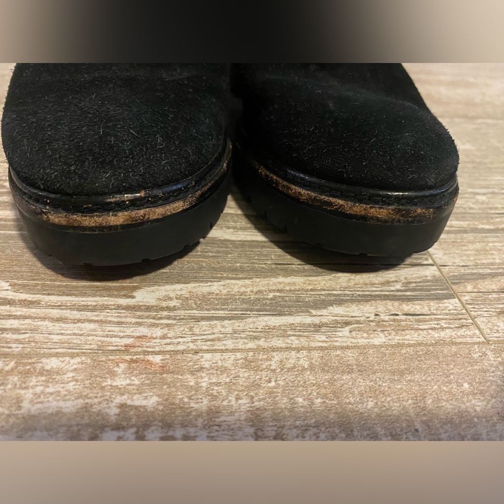 Michael Kors black suede moto boots lug heel 8 - Picture 5 of 8